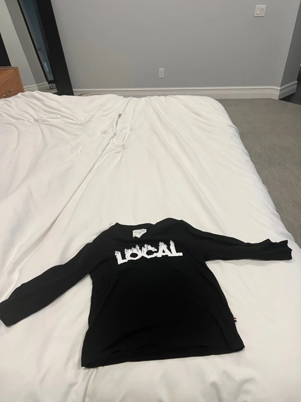 Sol Angeles Black Tee with White Label Detail